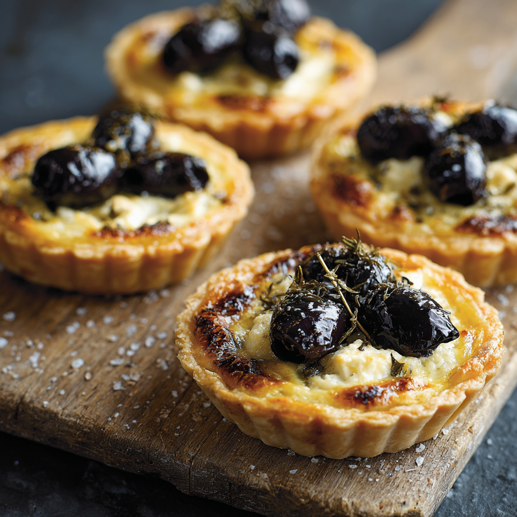 "Cheese and Olive Tartlets Recipe