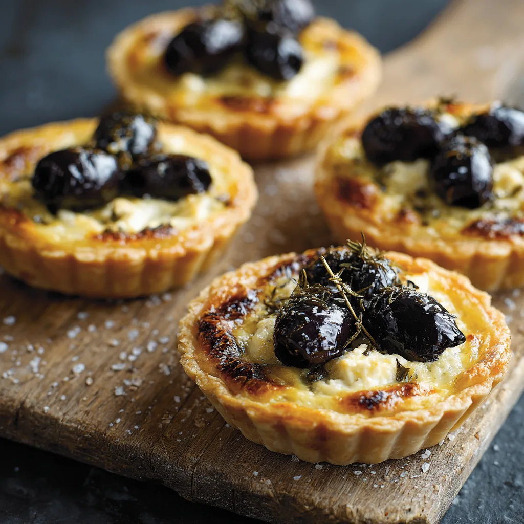 "Cheese and Olive Tartlets Recipe