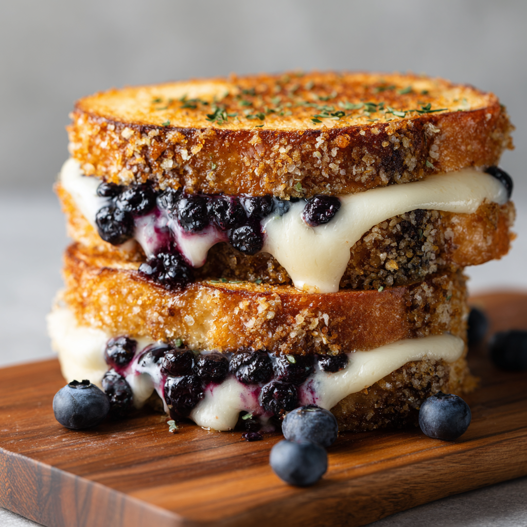 Crispy Blueberry Grilled Cheese Recipe - Recipe Image