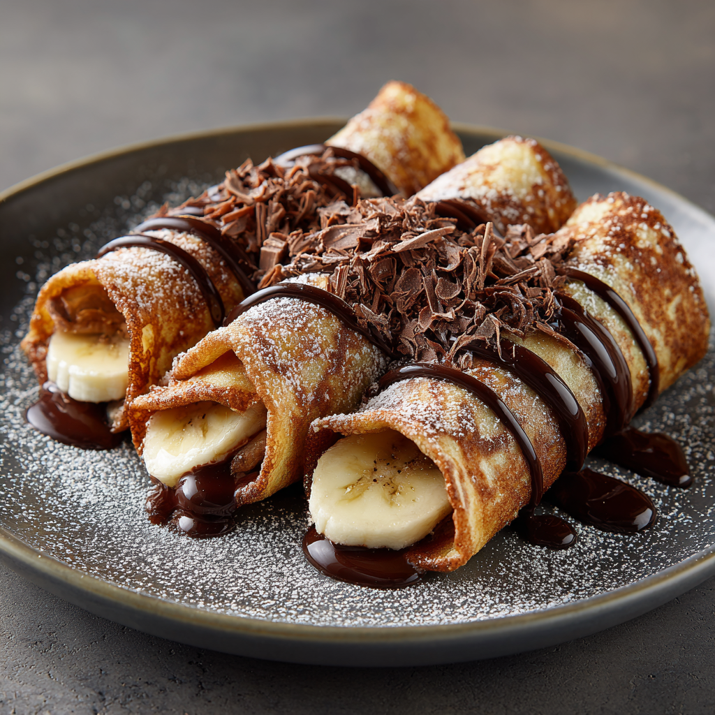 Chocolate Banana Pancake Rolls Recipe - Recipe Image