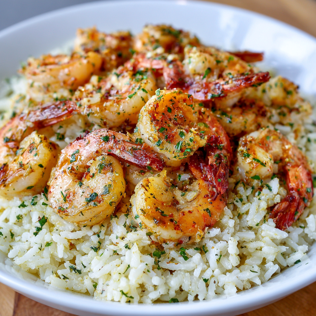 Garlic Butter Shrimp Rice Recipe - Recipe Image