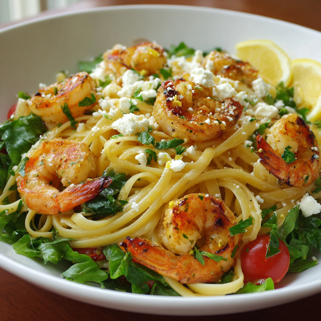 Lemon Garlic Shrimp Linguine Salad Recipe