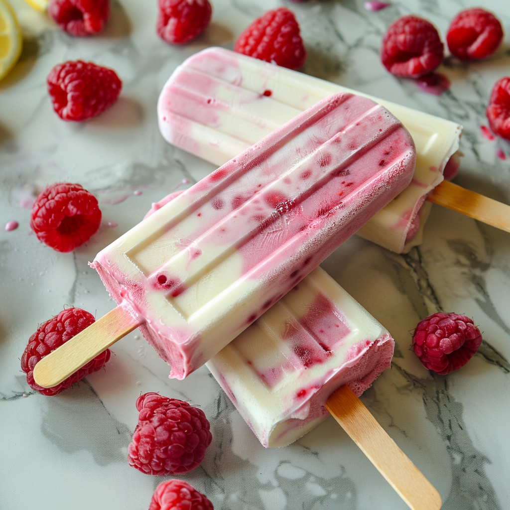 Raspberry Lemon Yogurt Popsicles Recipe