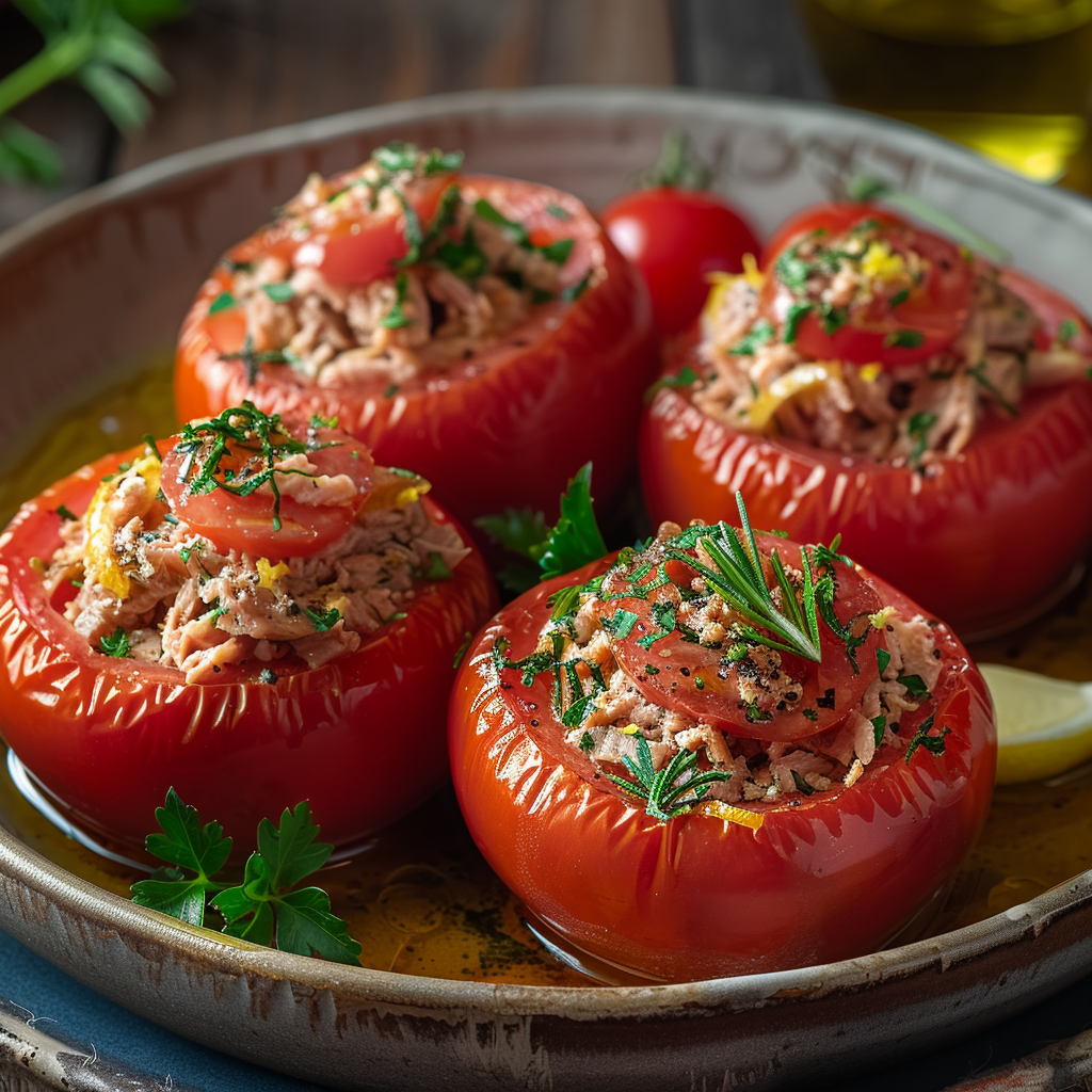 Mediterranean Tuna Stuffed Tomatoes Recipe