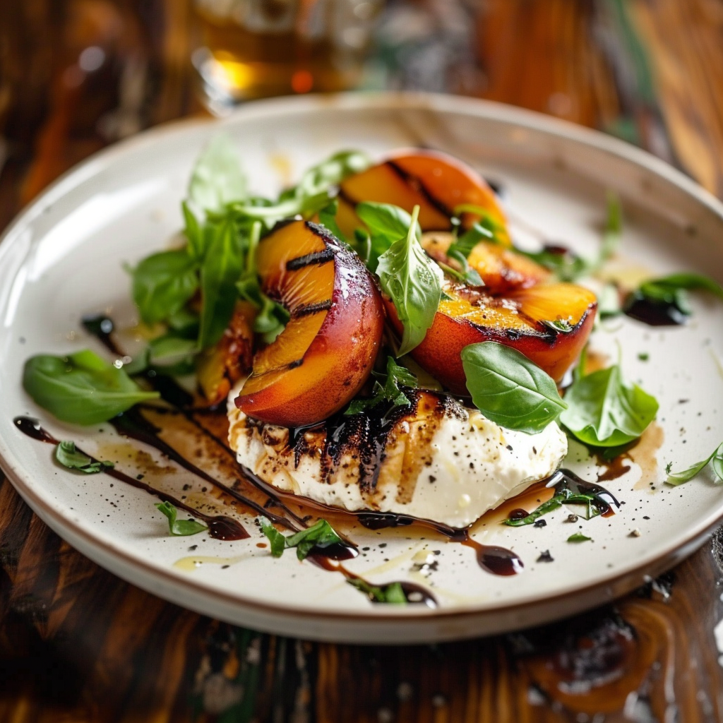 Grilled Peach Burrata Salad Recipe