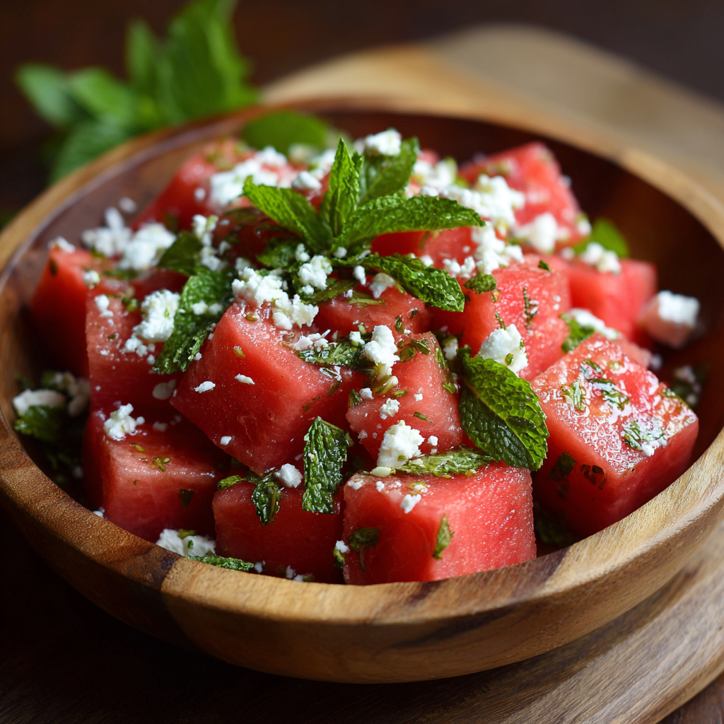Watermelon Feta Mint Salad Recipe