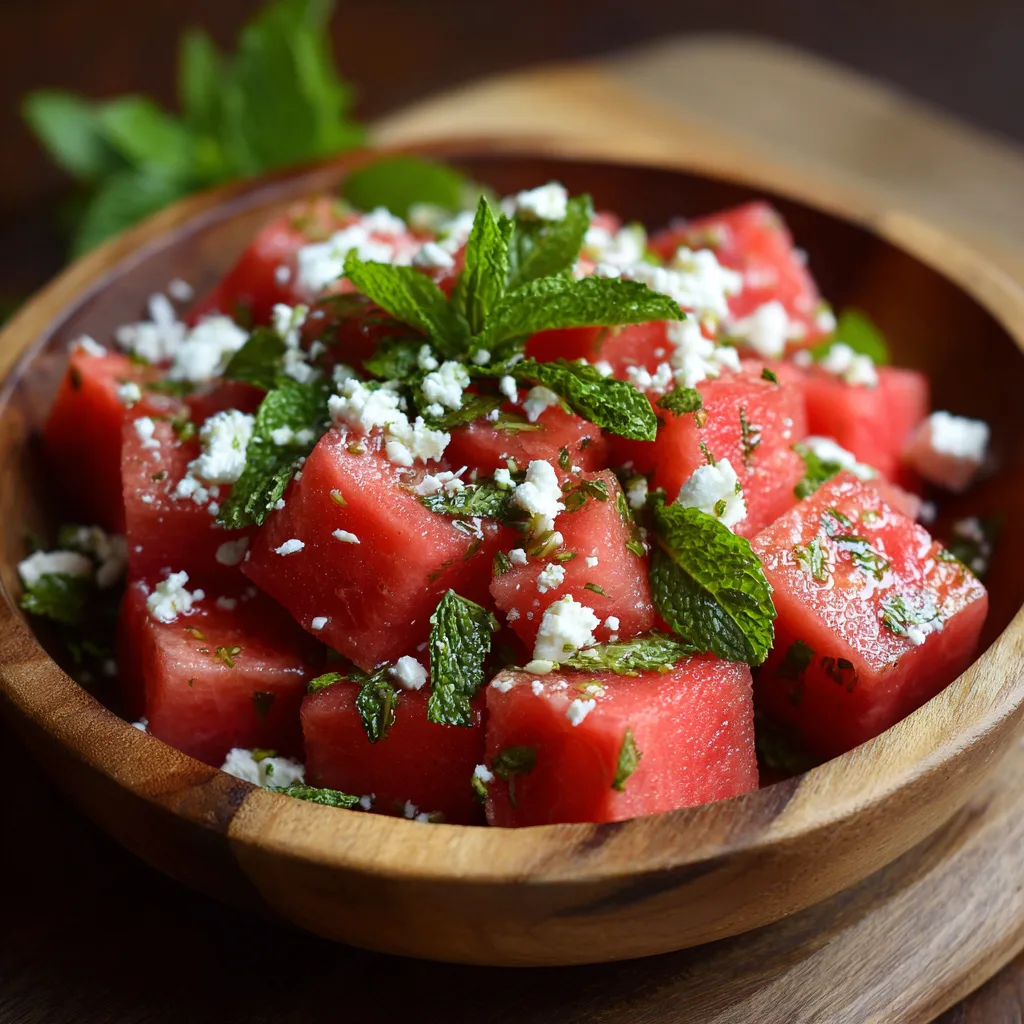 Watermelon Feta Mint Salad Recipe