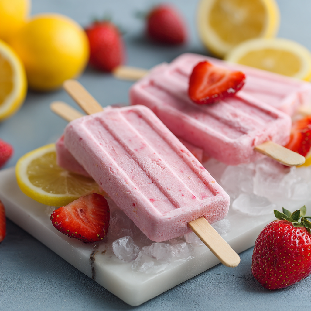 Strawberry Lemonade Popsicles Recipe