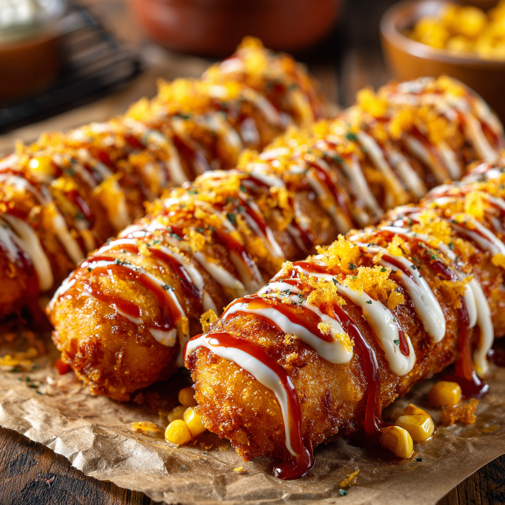 Cheesy Korean Corn Dogs Recipe