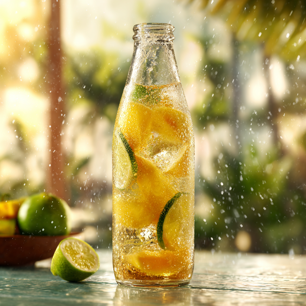 Calamansi Mango Sparkling Drink Recipe - Recipe Image