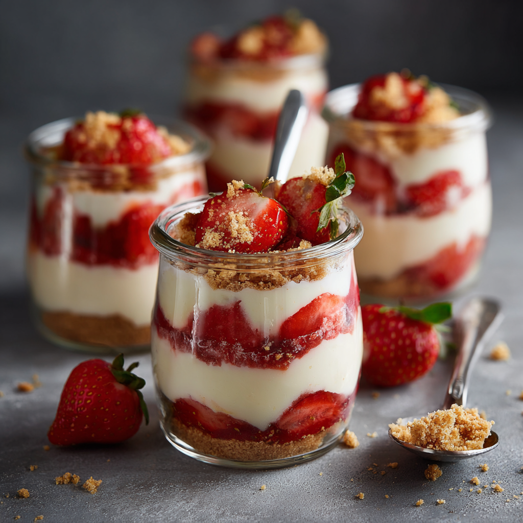 Strawberry Cheesecake Parfait Jars Recipe
