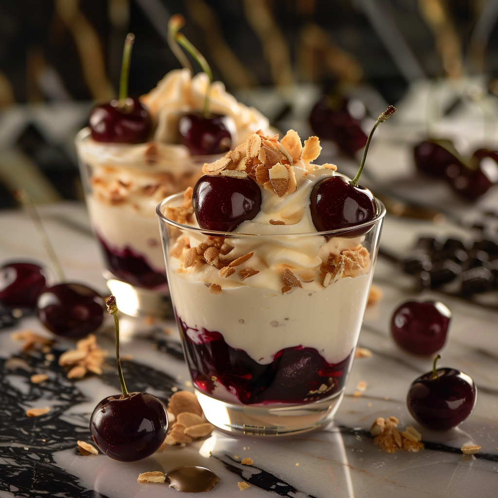 Cherry Almond Cream Cups Recipe