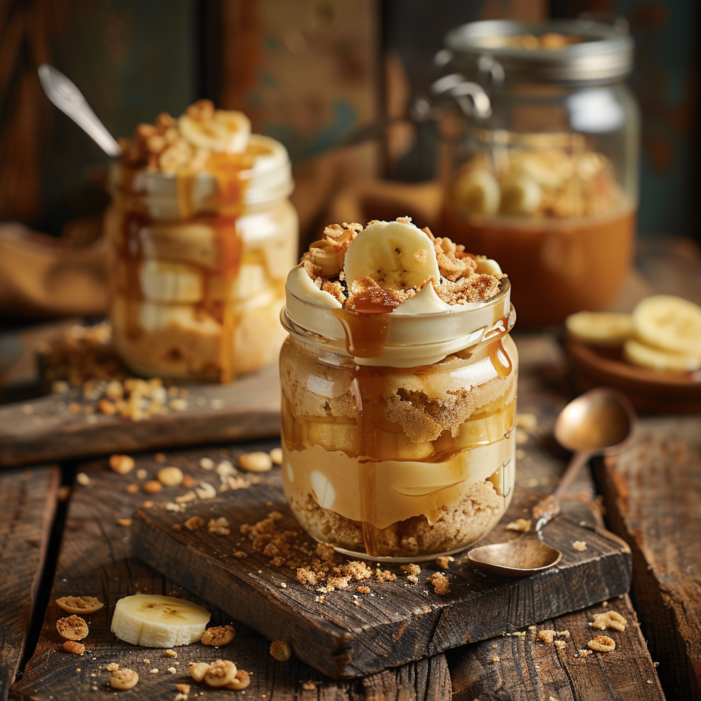 Banana Caramel Pudding Jars Recipe
