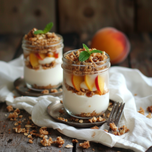 Home 1 Peach Yogurt Crumble Jars Recipe