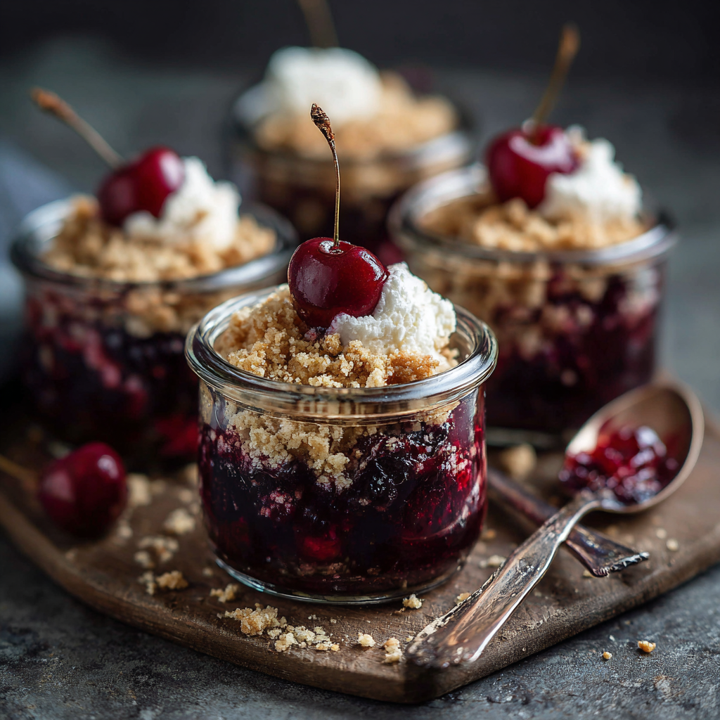 Cherry Vanilla Crumble Jars Recipe