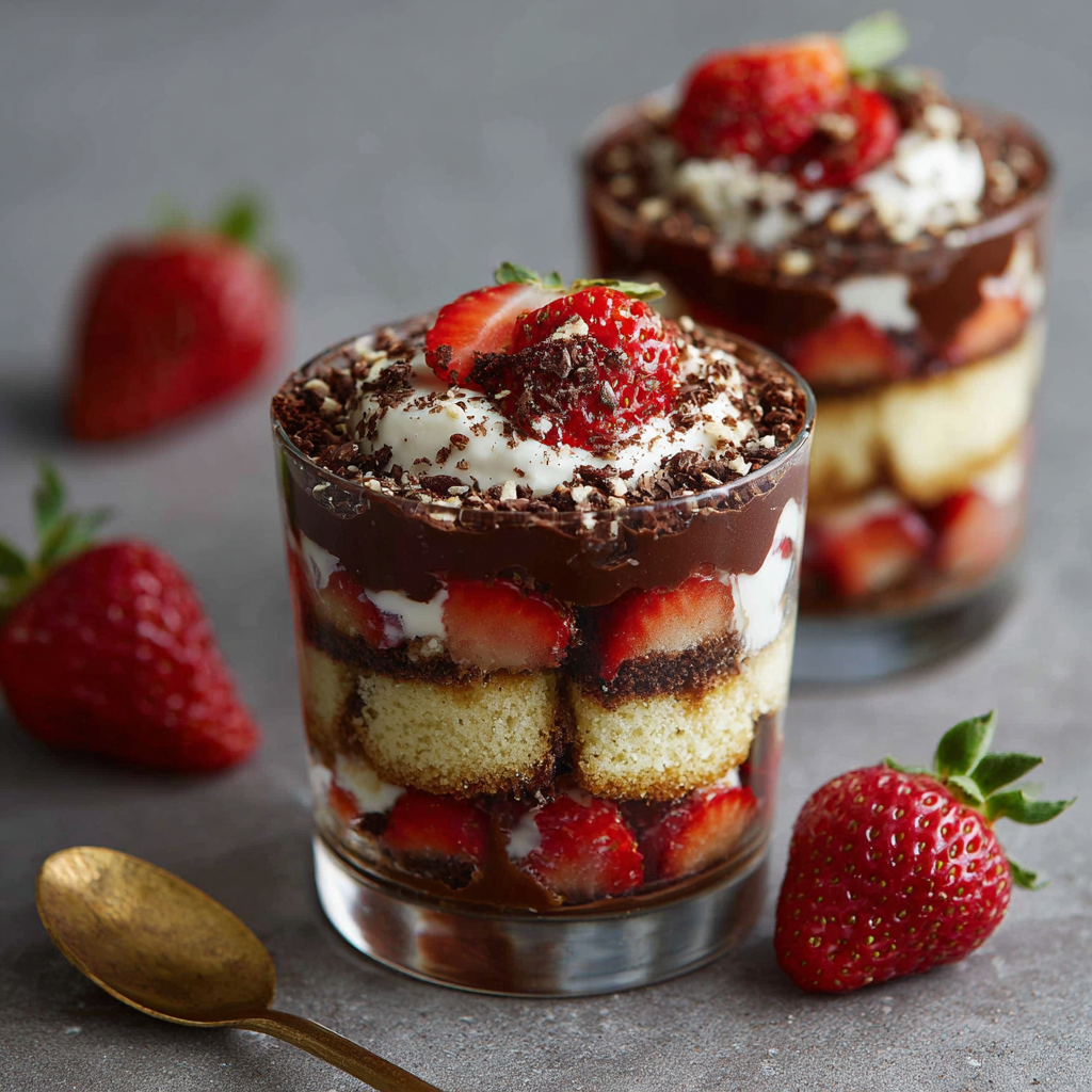 Chocolate Strawberry Tiramisu Cups Recipe