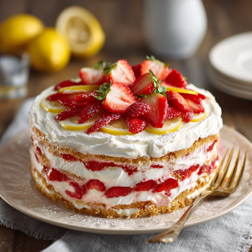 Strawberry Lemon Icebox Cake Recipe
