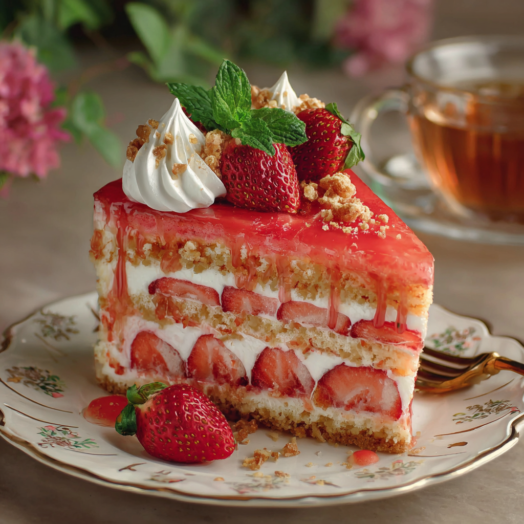 atermelon Strawberry Dessert Cake Recipe - Recipe Image
