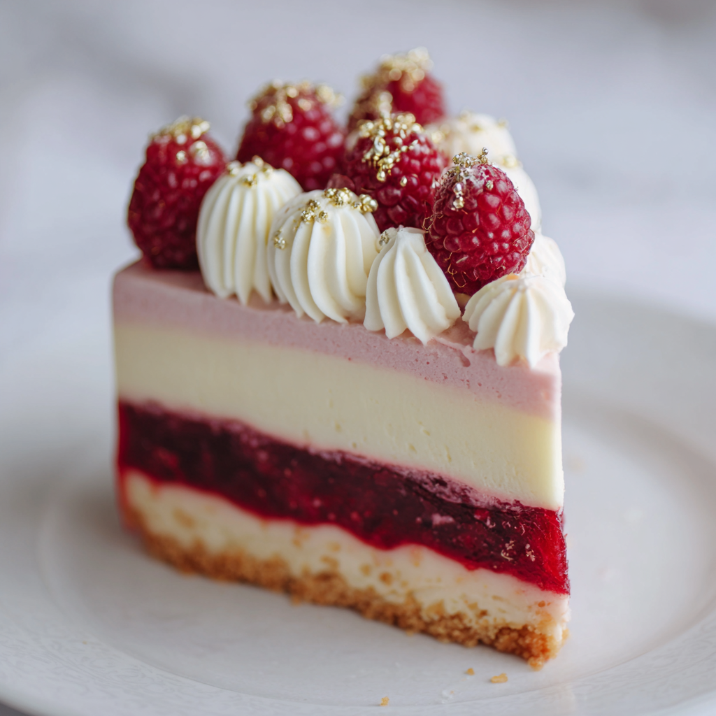 Raspberry Vanilla Mousse Cake Recipe