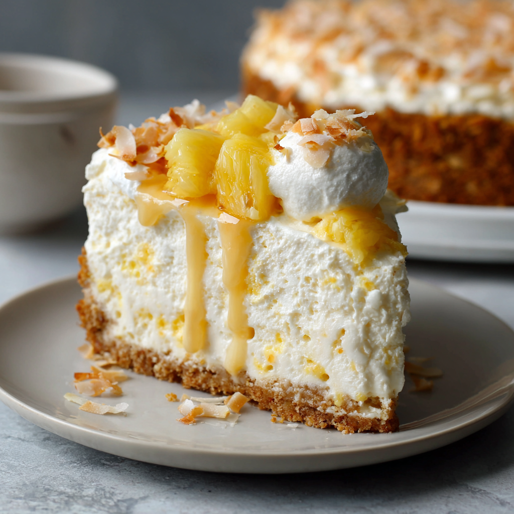 Pineapple Coconut Ice Cream Cake Recipe - Recipe Image
