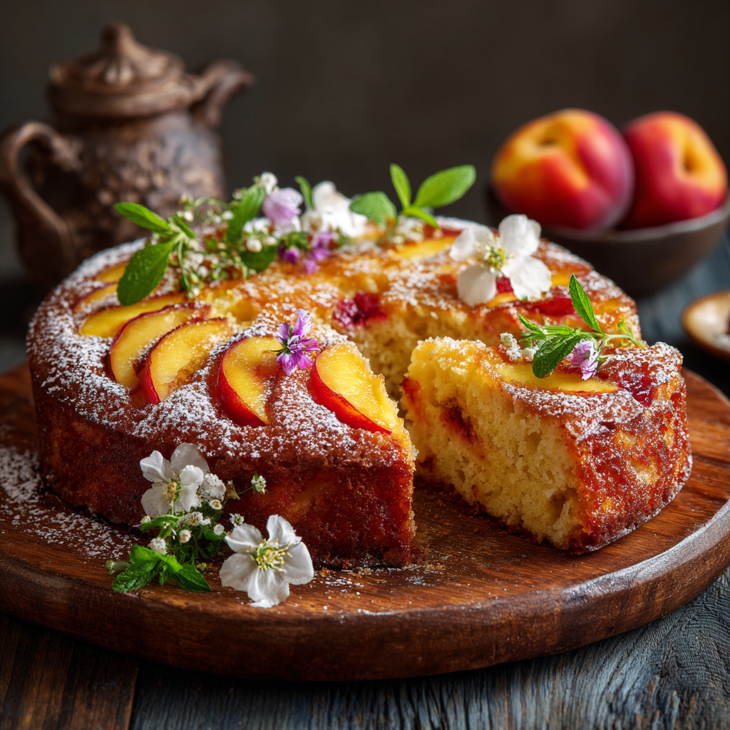 Peach Yogurt Summer Cake Recipe