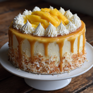 Mango Coconut Cream Cake Recipe