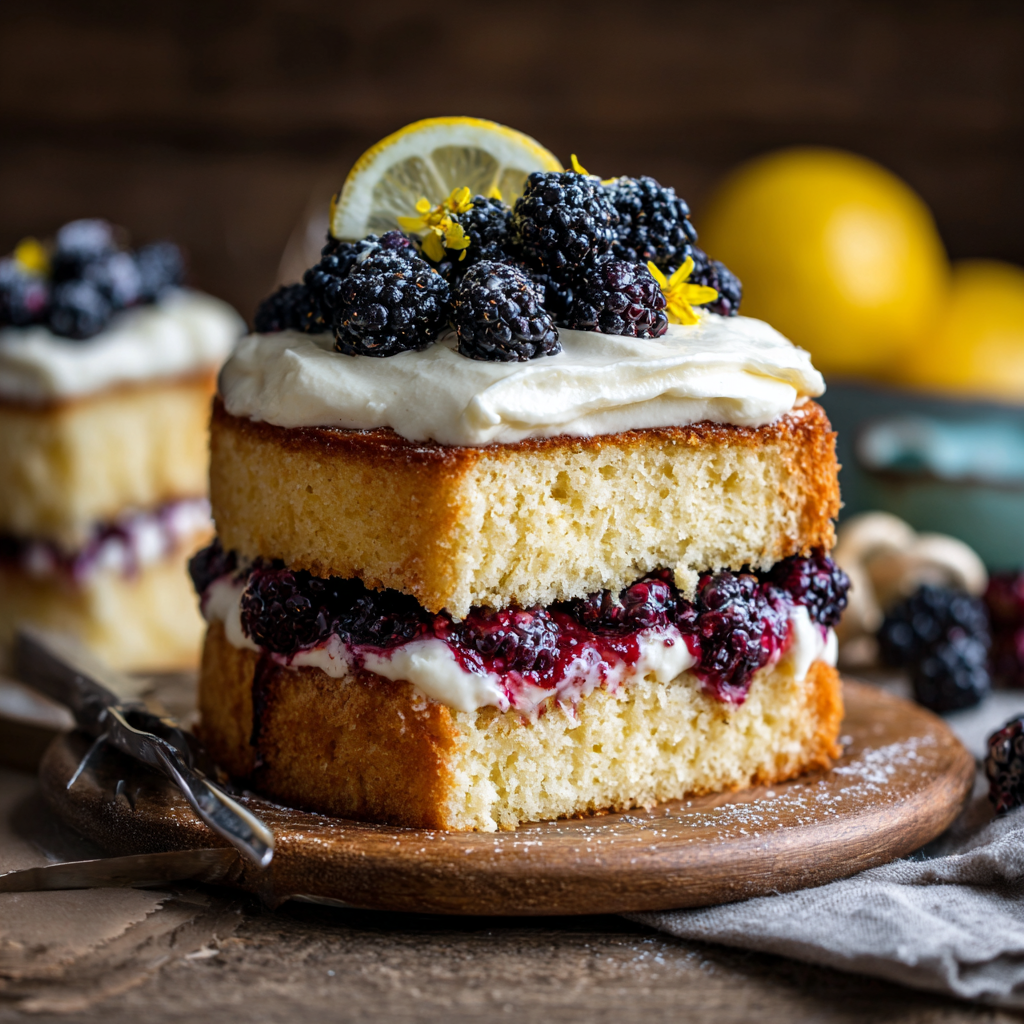 Blackberry Lemon Cream Cake Recipe