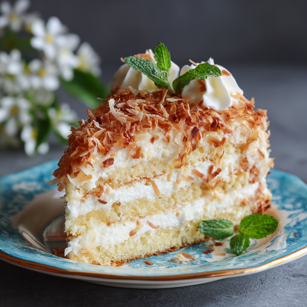 herry Coconut Cream Cake Recipe 3 herry Coconut Cream Cake Recipe - Recipe Image