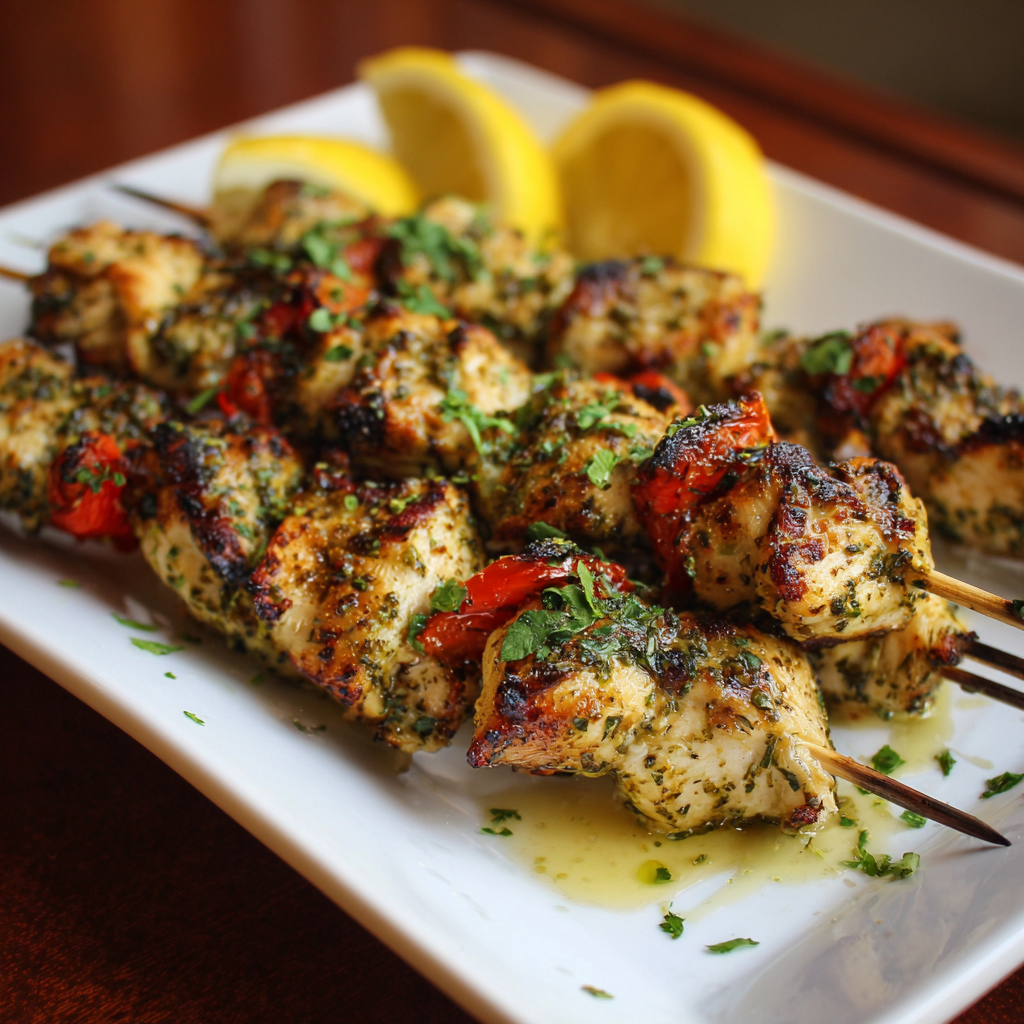 Lemon Herb Grilled Chicken Skewers Recipe - Recipe Image