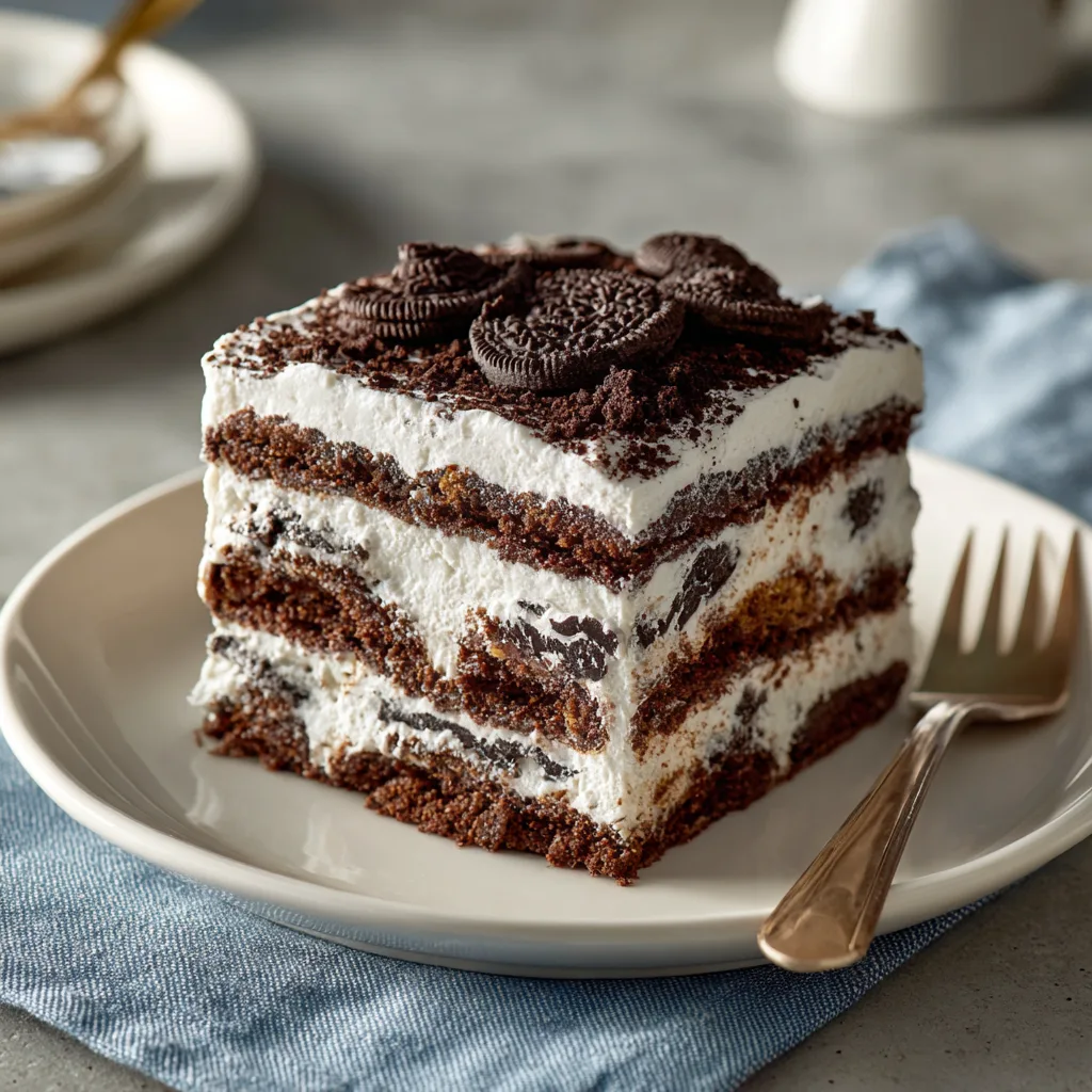 Oreo Icebox Cake Recipe - Recipe Image