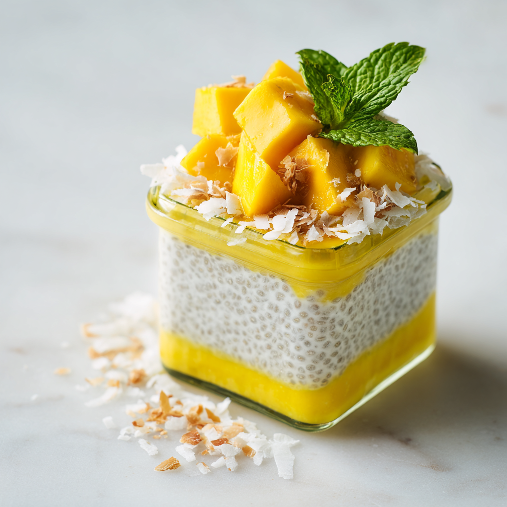 Mango Coconut Chia Pudding Recipe - Recipe Image