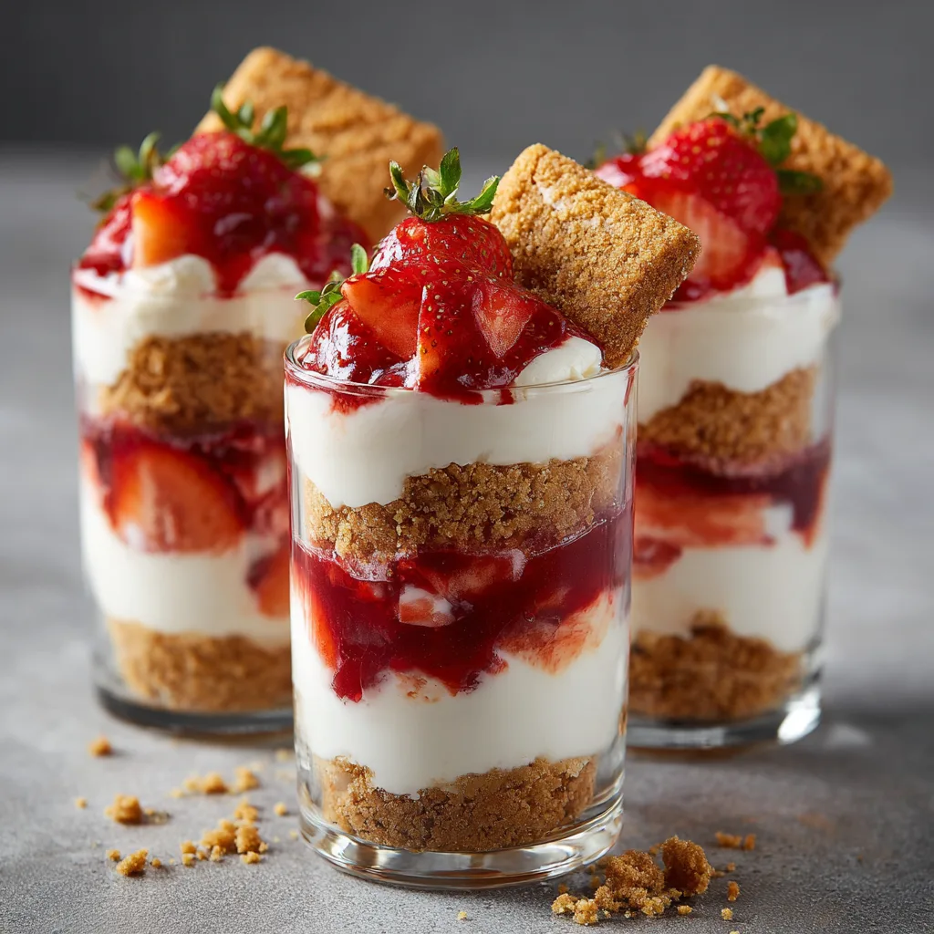 Strawberry Cheesecake Parfaits Recipe 3 Strawberry Cheesecake Parfaits Recipe - Recipe Image