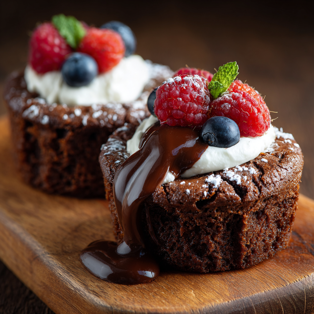 Chocolate Lava Brownie Cups Recipe - Recipe Image