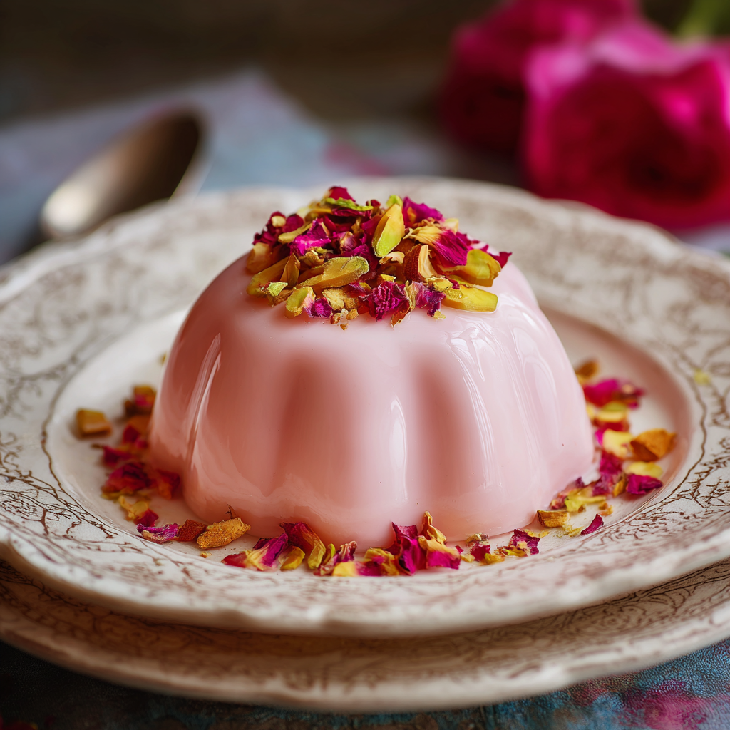 Mahalabia Rose Pudding Recipe - Recipe Image