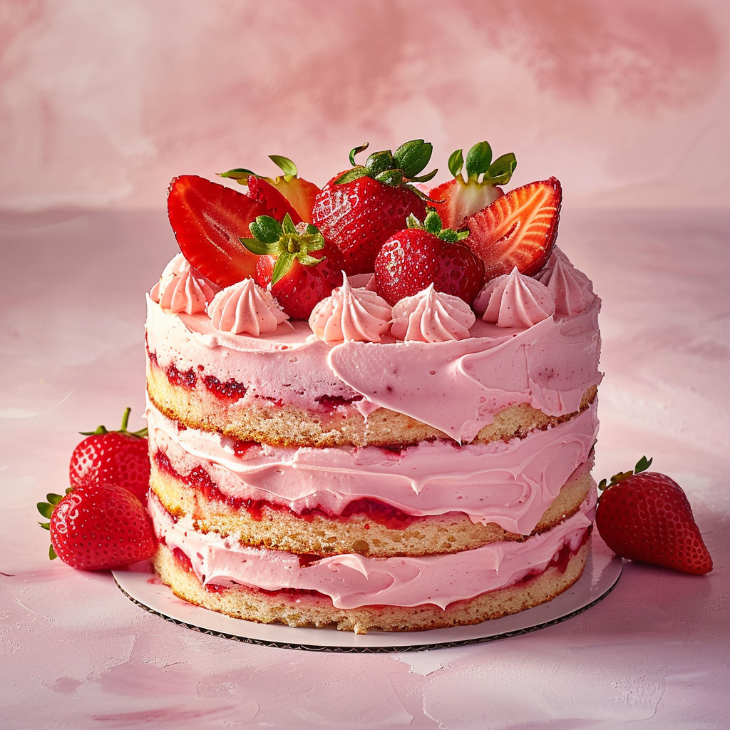 Strawberry Cake Recipe - Recipe Image