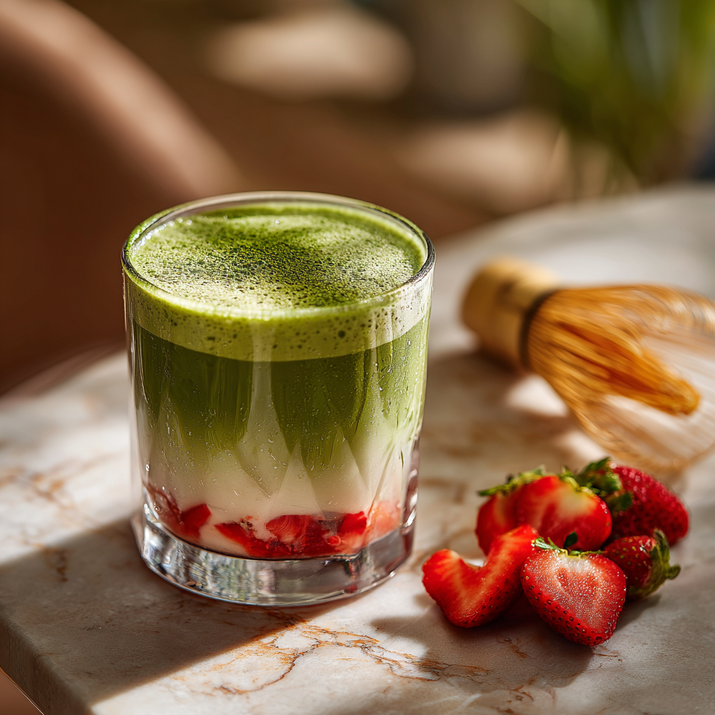 Matcha Strawberry Latte Recipe - Recipe Image