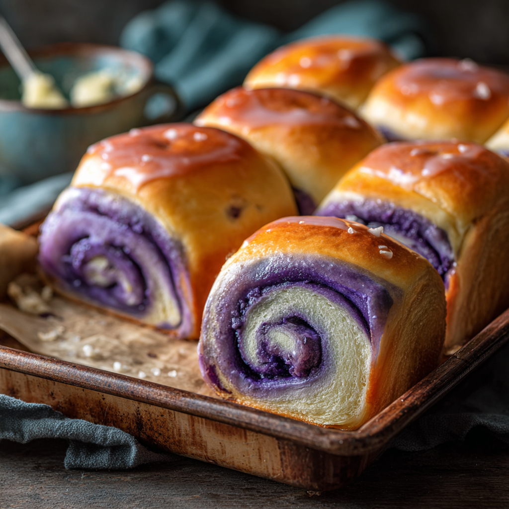 Savory Ube Rolls Recipe - Recipe Image