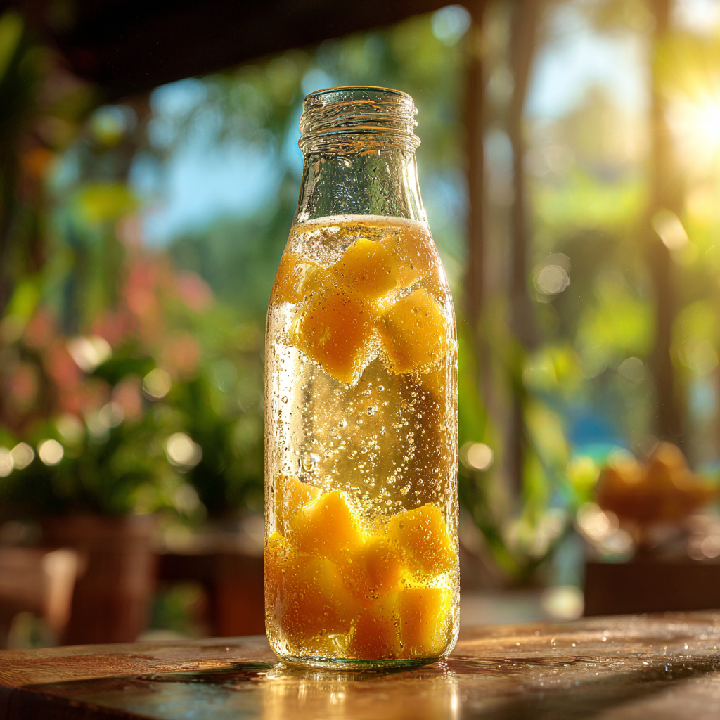 Calamansi Mango Sparkling Drink Recipe - Recipe Image