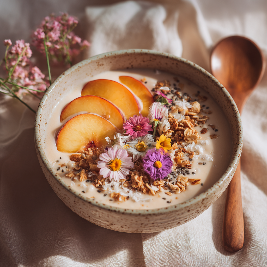 Peach Vanilla Smoothie Bowl Recipe - Recipe Image