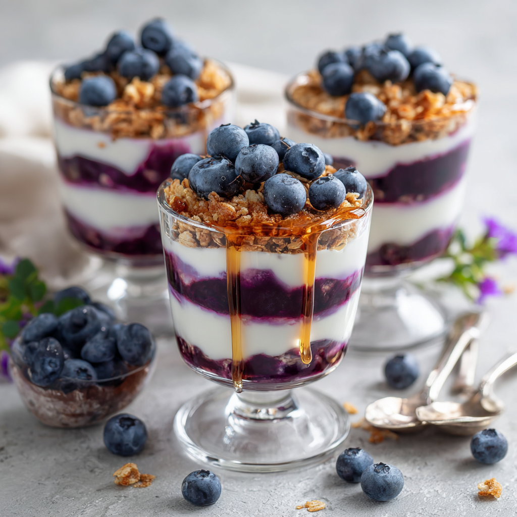 Blueberry Yogurt Crunch Cups Recipe 2 Blueberry Yogurt Crunch Cups Recipe - Recipe Image