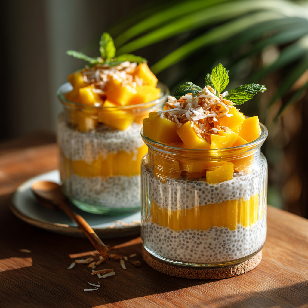 Mango Coconut Chia Pudding Recipe - Recipe Image