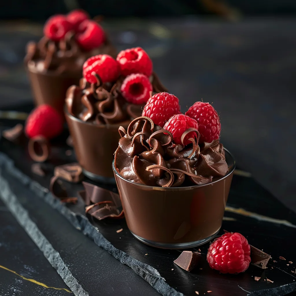 Raspberry Chocolate Mousse Cups Recipe 2 Raspberry Chocolate Mousse Cups Recipe - Recipe Image