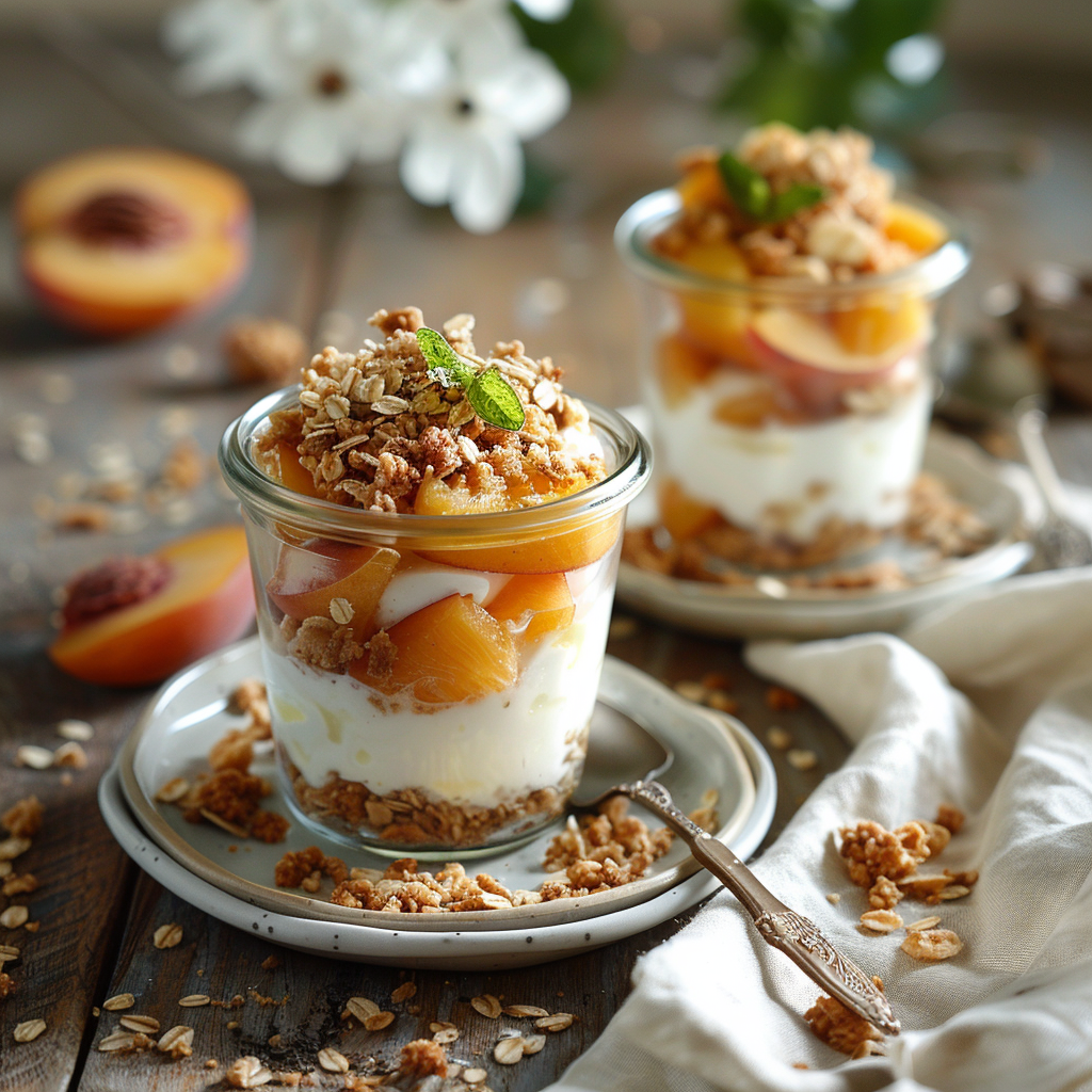 Peach Yogurt Crumble Jars Recipe - Recipe Image