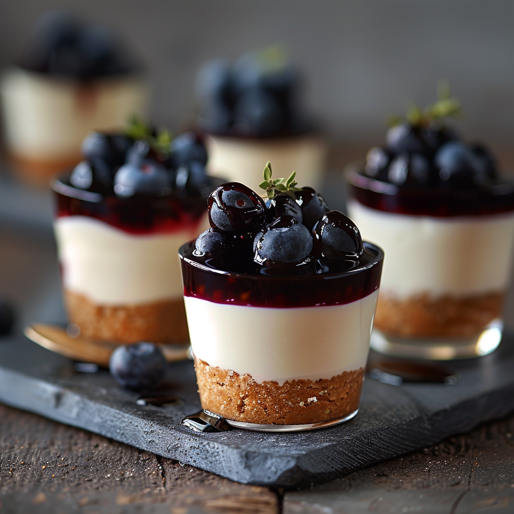 Blueberry Vanilla Cheesecake Cups Recipe - Recipe Image
