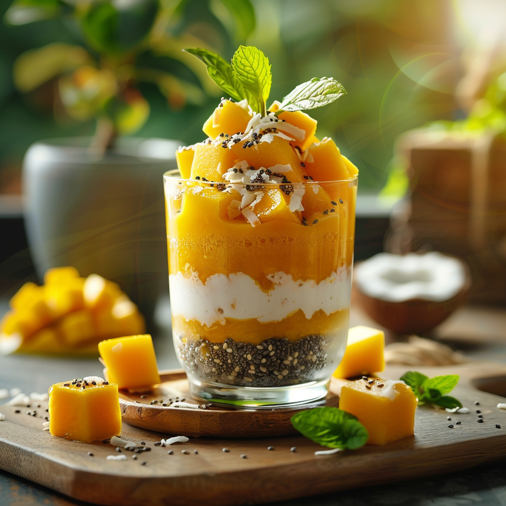 Mango Coconut Chia Parfait Recipe - Recipe Image