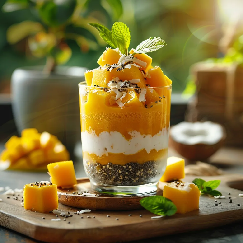 Mango Coconut Chia Parfait Recipe 2 Mango Coconut Chia Parfait Recipe - Recipe Image
