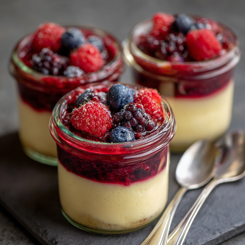 Vanilla Berry Custard Jars Recipe - Recipe Image