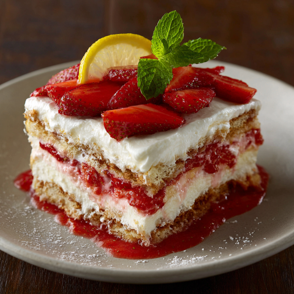 Strawberry Lemon Icebox Cake Recipe - Recipe Image