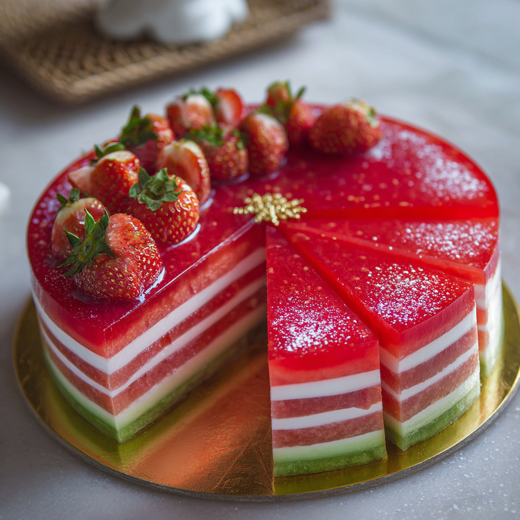 atermelon Strawberry Dessert Cake Recipe