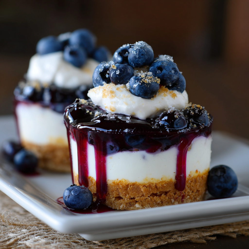Blueberry Vanilla Cheesecake Cups Recipe - Recipe Image